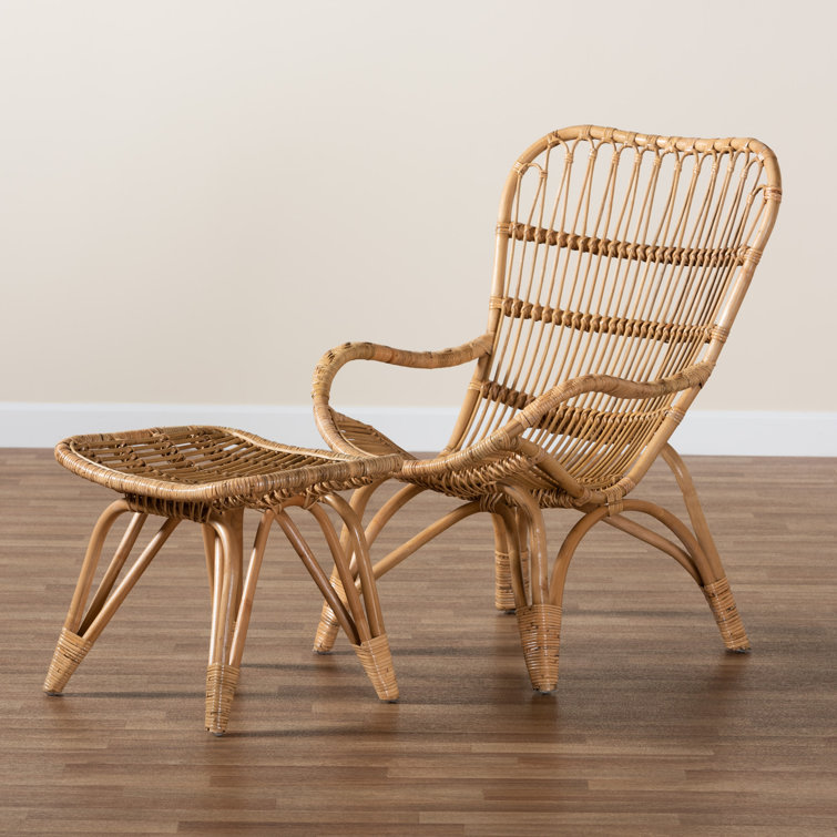 Rattan chair best sale and ottoman